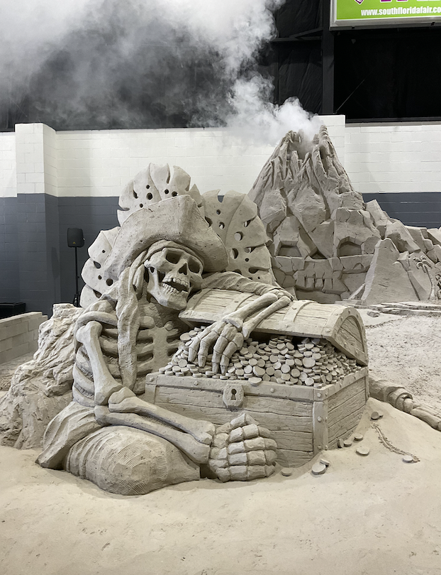 A selection from a 150 ton indoor sand sculpture for the South Florida Fair.  This has been an annual project for our team over many years.