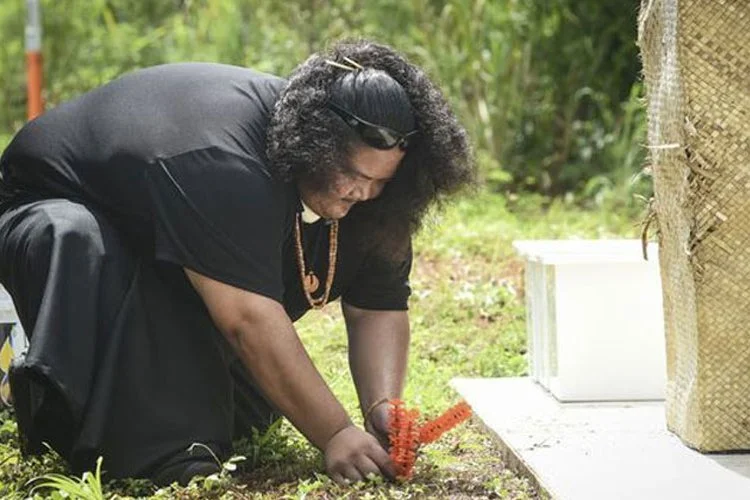 Jeremy Cepeda leading ceremony for the reburial of ancestral remains
