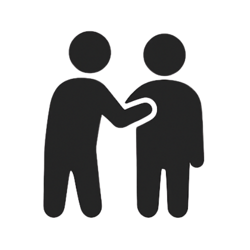 Caring Icon Two People Greeting