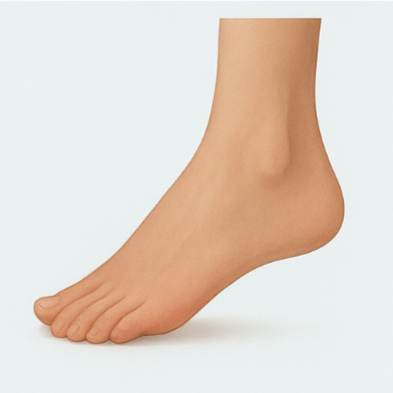A realistic beige-colored foot drawing.