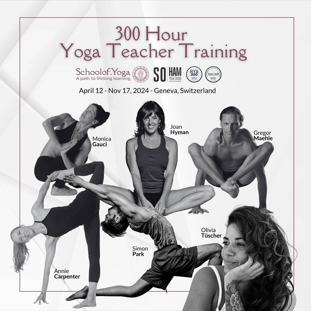 Very excited to be co-leading this 300 Hour Yoga Teacher Training with @soham_yogastudio in Geneva, Switzerland in collaboration with @schoolof.yoga.official starting this April 2024 and graduating November 2024!

Teachers and LIVE Modules will inclu