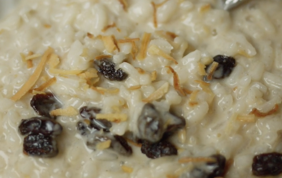 Coconut Raisin Rice Pudding