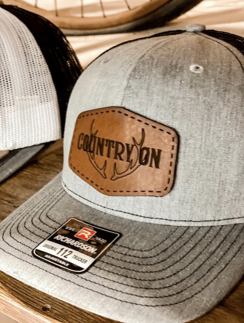 Country On Trucker Hat With Leather Patch - Luke Bryan