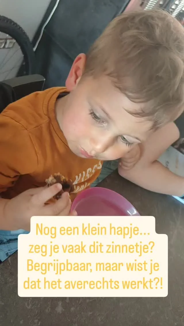 We willen het zo goed doen aan tafel....
Wat normaal is, want we willen van het tafelmoment een gezellig gezind/familie moment maken
Maar sommige zinnetjes die we gebruiken, hoe goedbedoeld of lief ze ook zijn, zorgen net voor meer strijd of weerstan