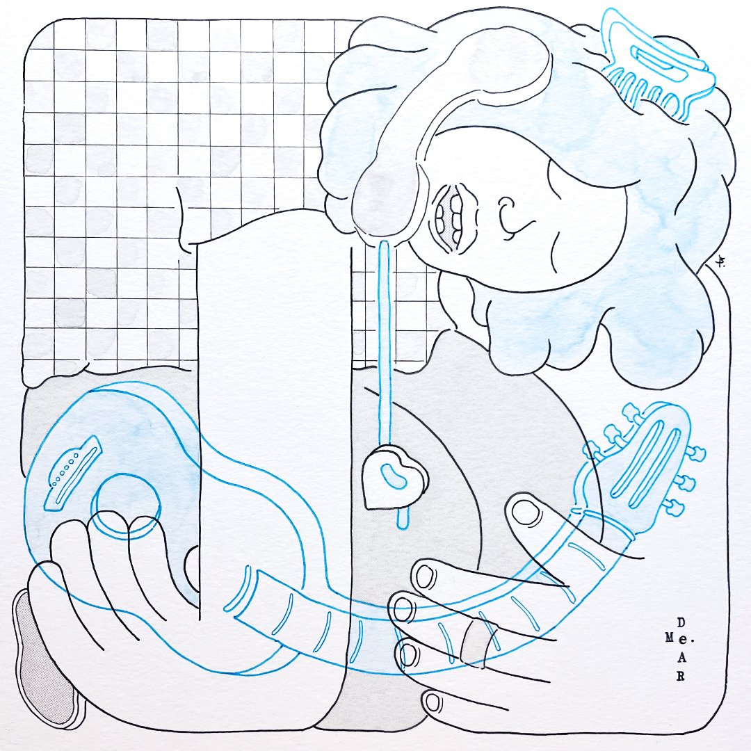 "Dear, Me."
10" x 10" ink, watercolour, and screentone on paper

Back again with this year's submission for the @deptofillumination annual 10x10 art show! 

Absolutely love the vibe of this piece, channelling grunge rock, fall mel