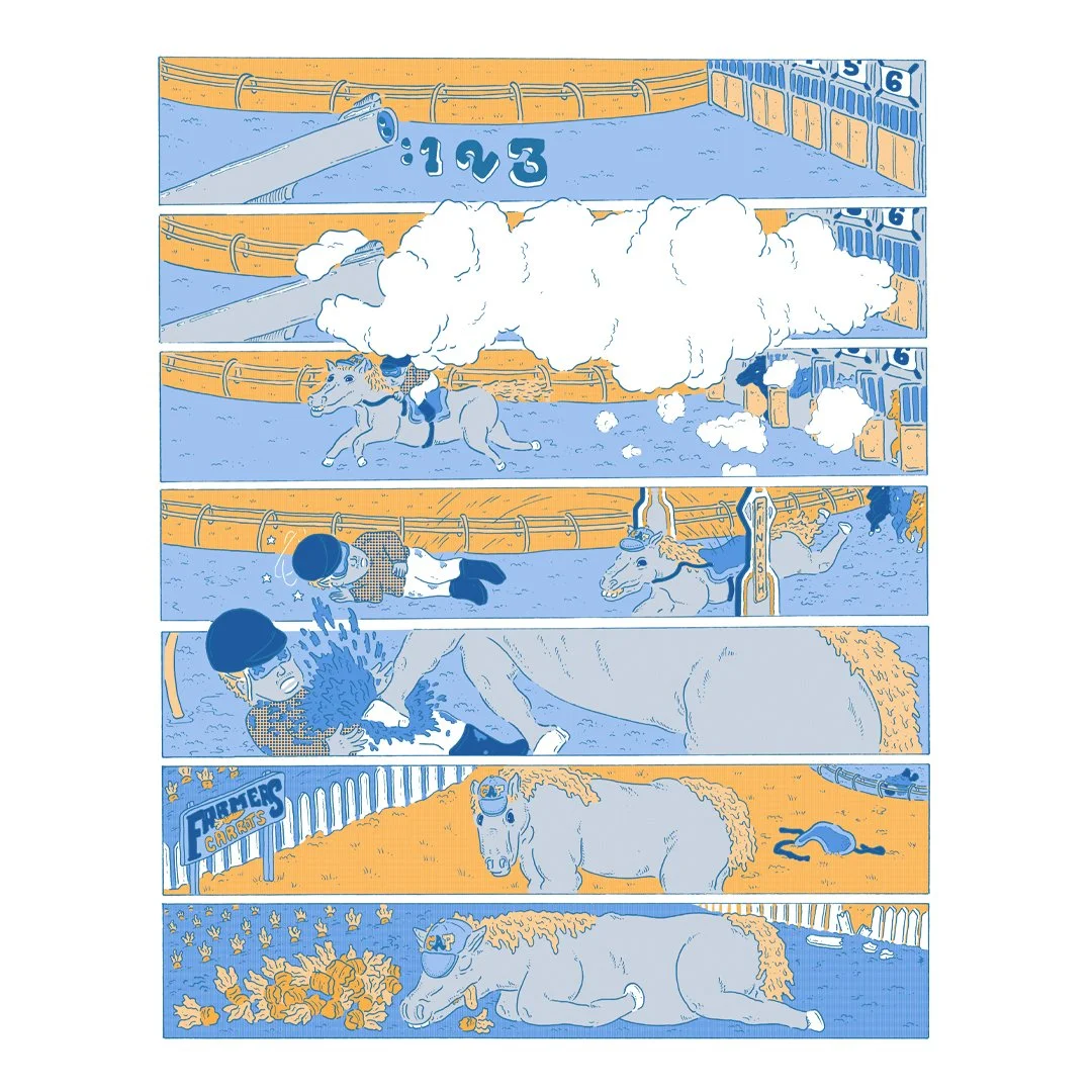 "Thinking Cap"
14" x 17" ink and digital colour
[Page 5 of 7]

Happy Friday! The fifth page of the newest entry in my comic anthology "Writey Drawie," where each comic is based on a story idea submitted by a fellow artis