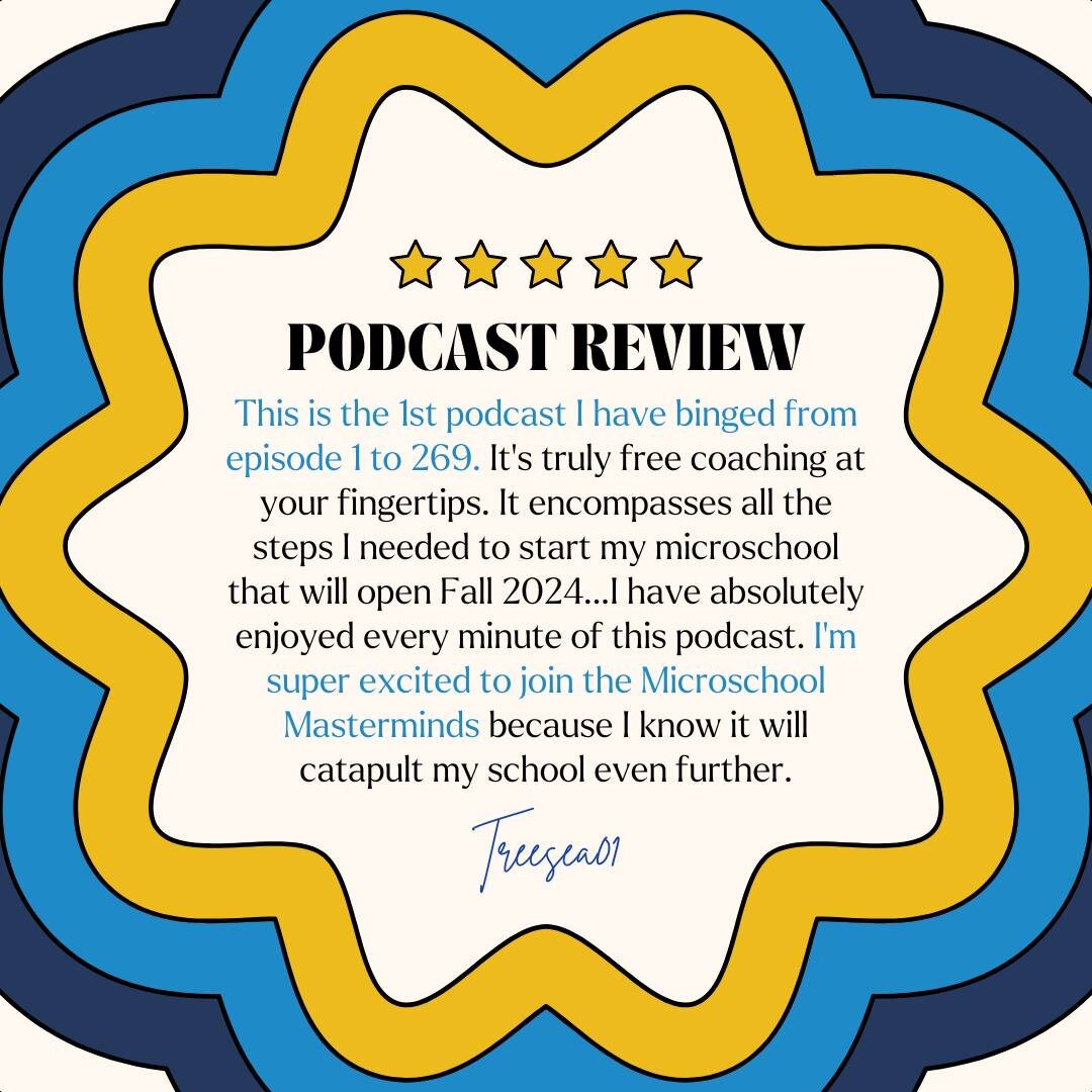 &quot;Teacher Let Your Light Shine is the 1st podcast I have binged from episode 1 to 269. It&rsquo;s truly free coaching at your fingertips. It encompasses all the steps I needed to start my microschool that will open Fall 2024.

I&rsquo;m super exc
