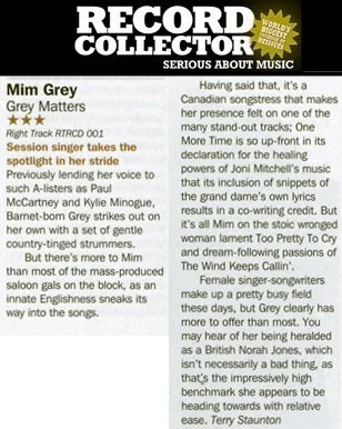 Mim Grey - Grey Matters reviewed in Record Collector.jpg