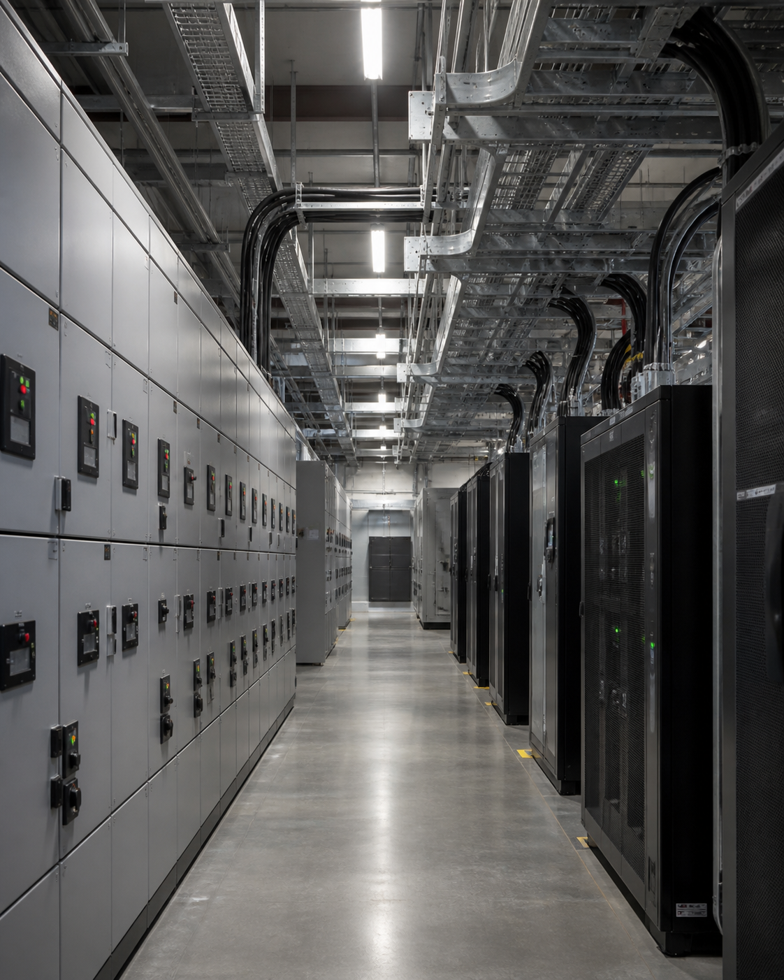 Elektrische Energieverteilung und USV-Infrastruktur in einem Rechenzentrum
