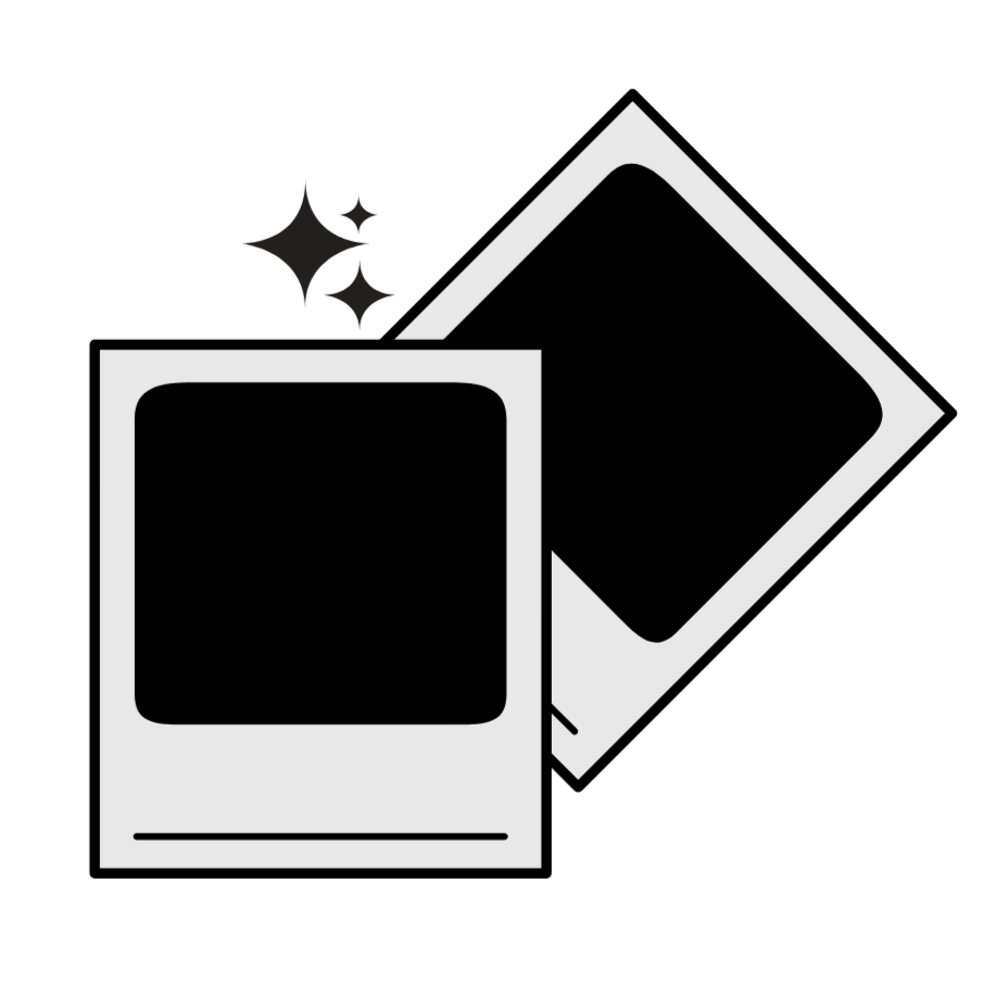 Geometric drawing of an outline square with sections divided by vertical, horizontal, and diagonal lines.