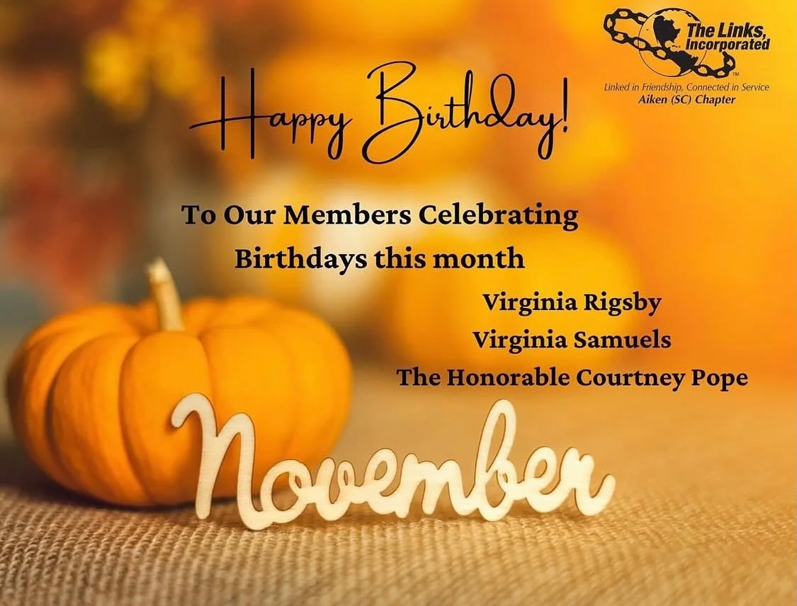 We are thankful for our members celebrating birthdays this month. Happy Birthday 🎉
