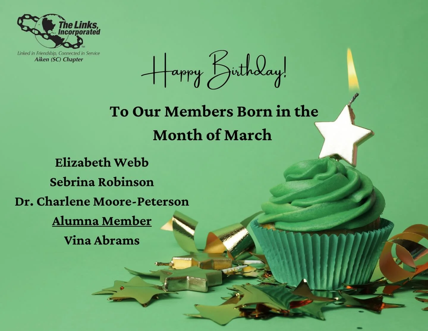 Best wishes to our members celebrating birthdays this month.
