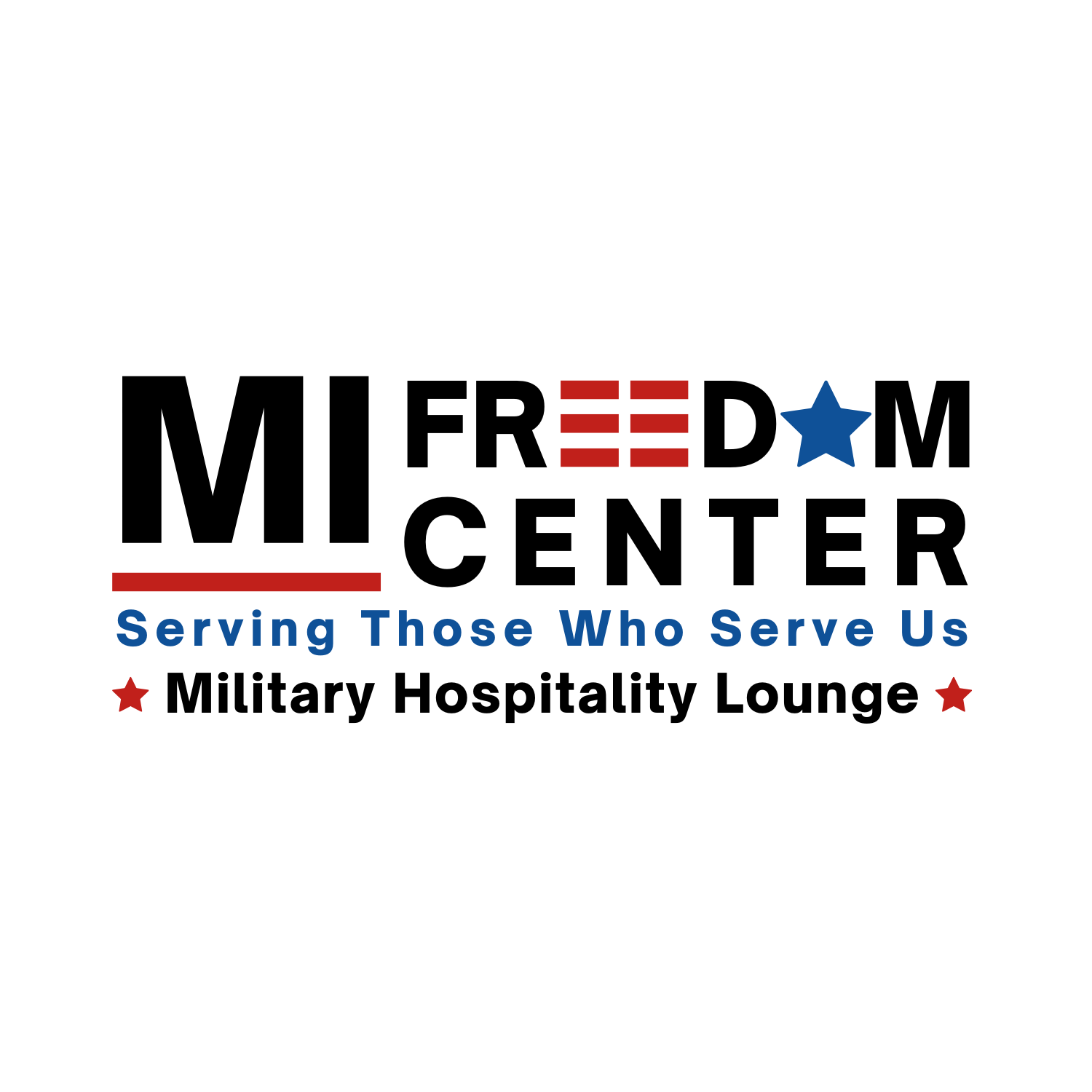 Logo.MI Freedom Center blue star with Lounge tagline.png
