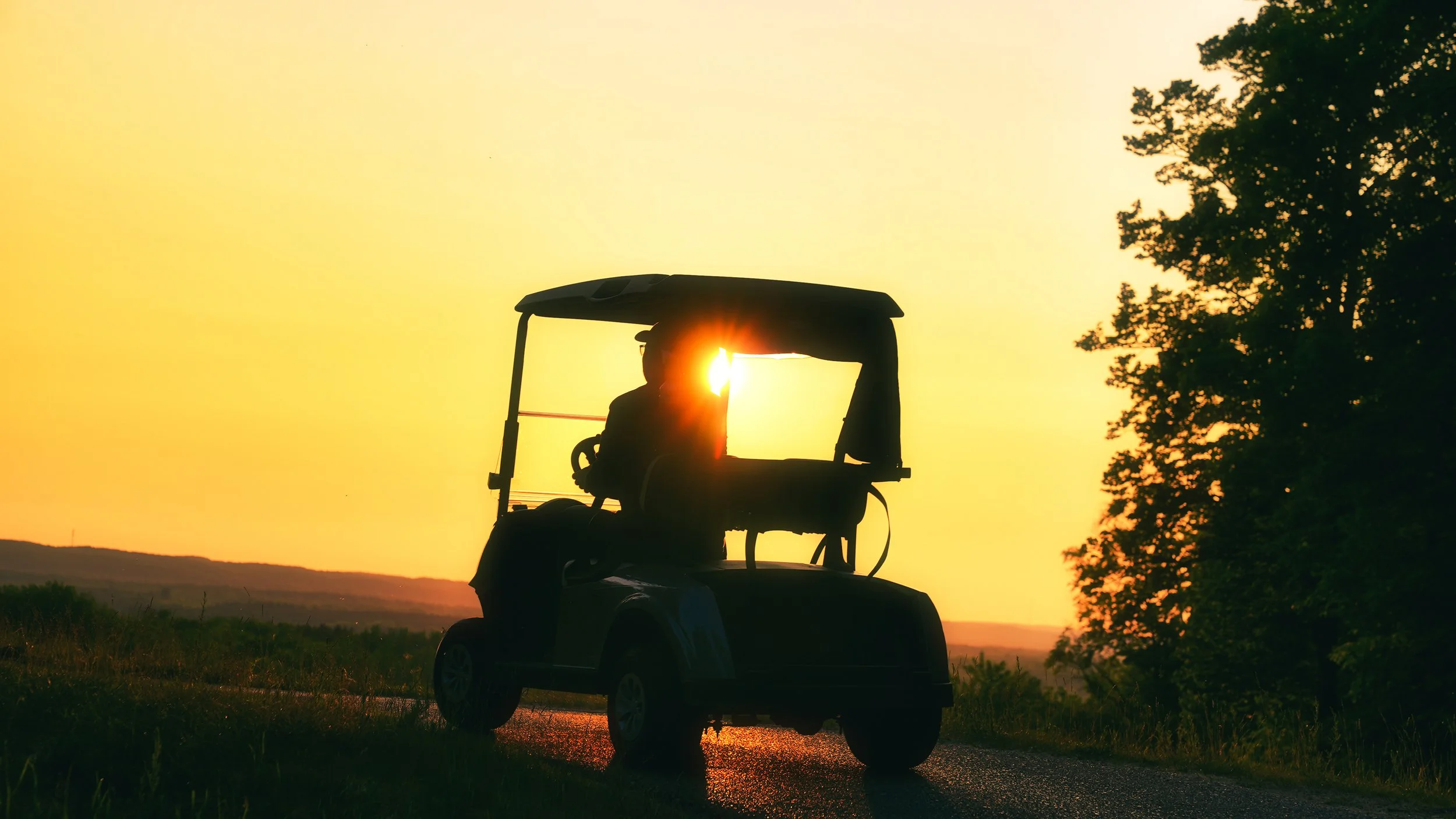 Generic golfer in cart.sunrise at Treetops.jpeg