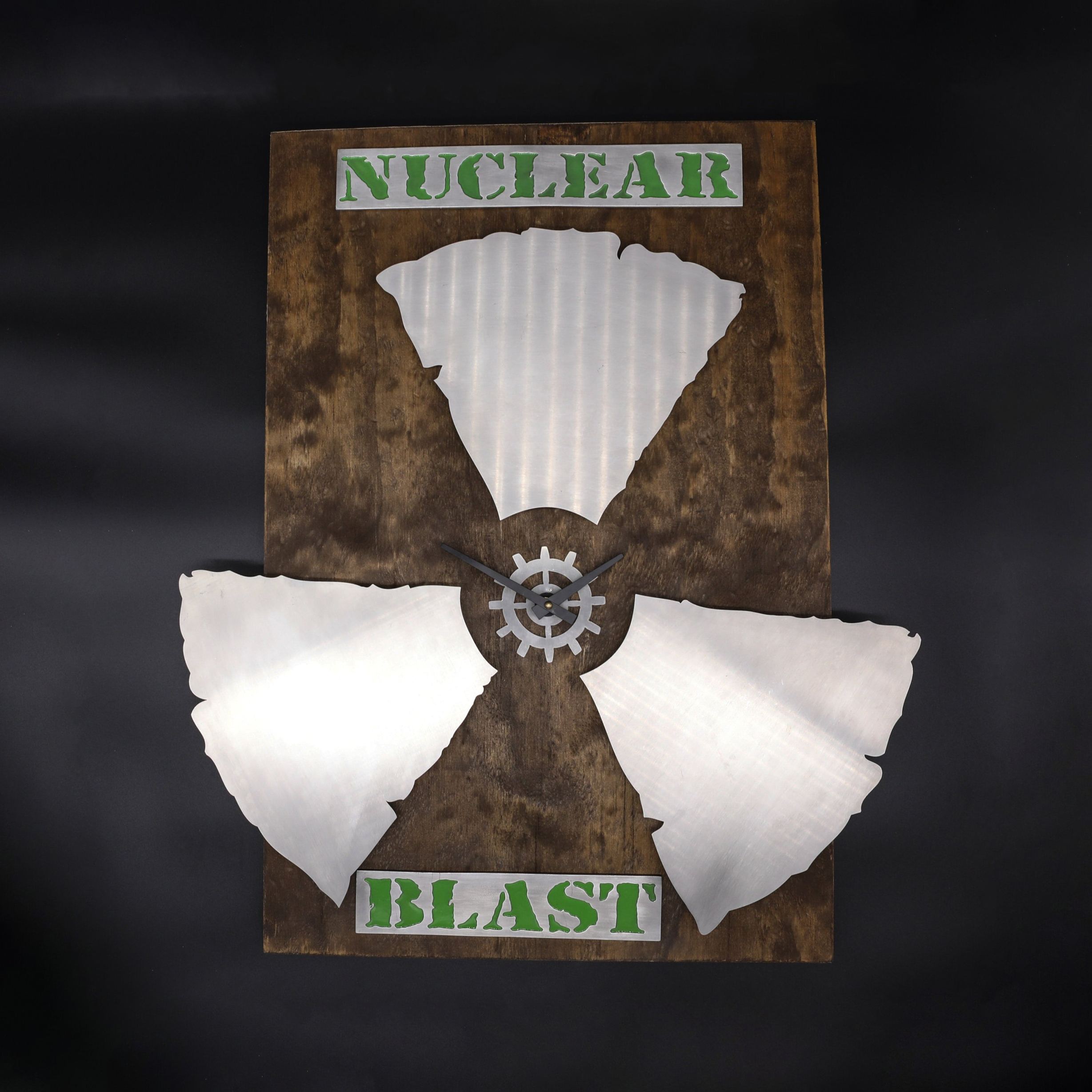 Wood & Custom Metal Accents Wall Clock