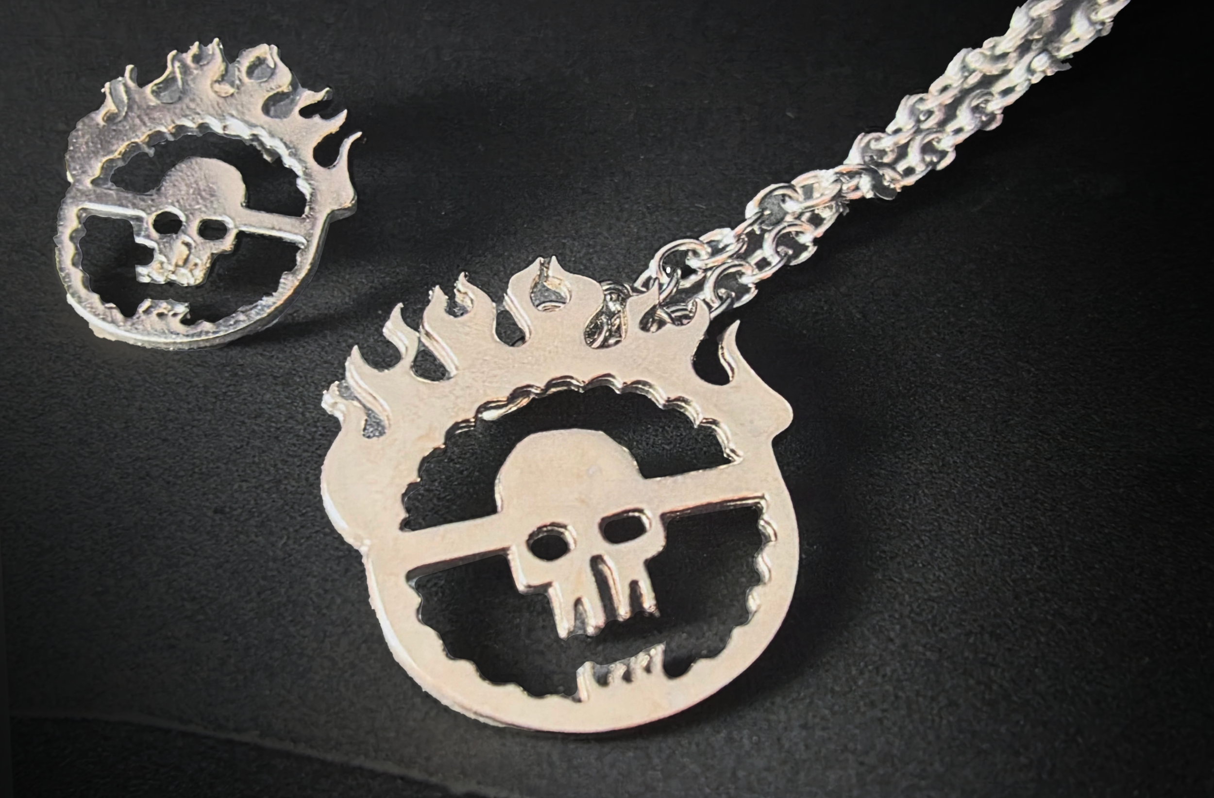 Die-cut Through Metal Pendant and Pin