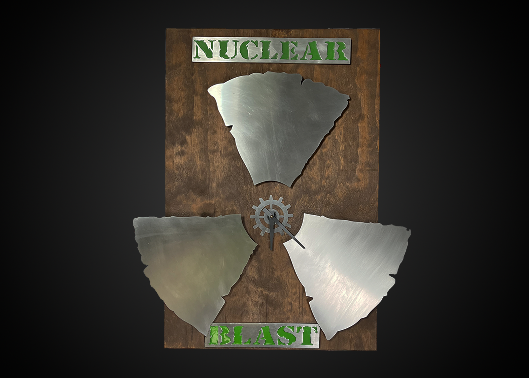 Wood & Custom Metal Accents Wall Clock Award