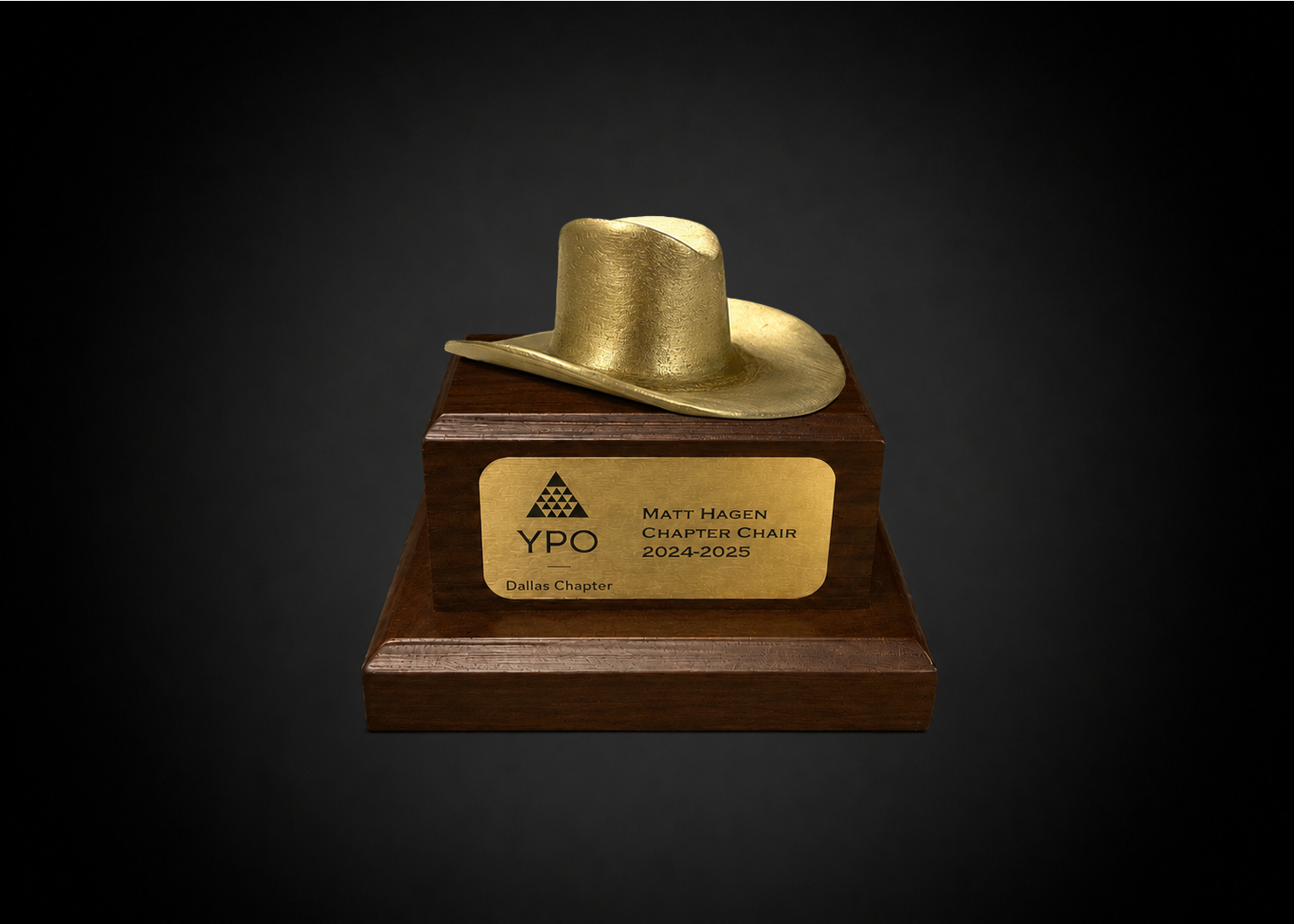Cowboy Hat on Wooden Base Award