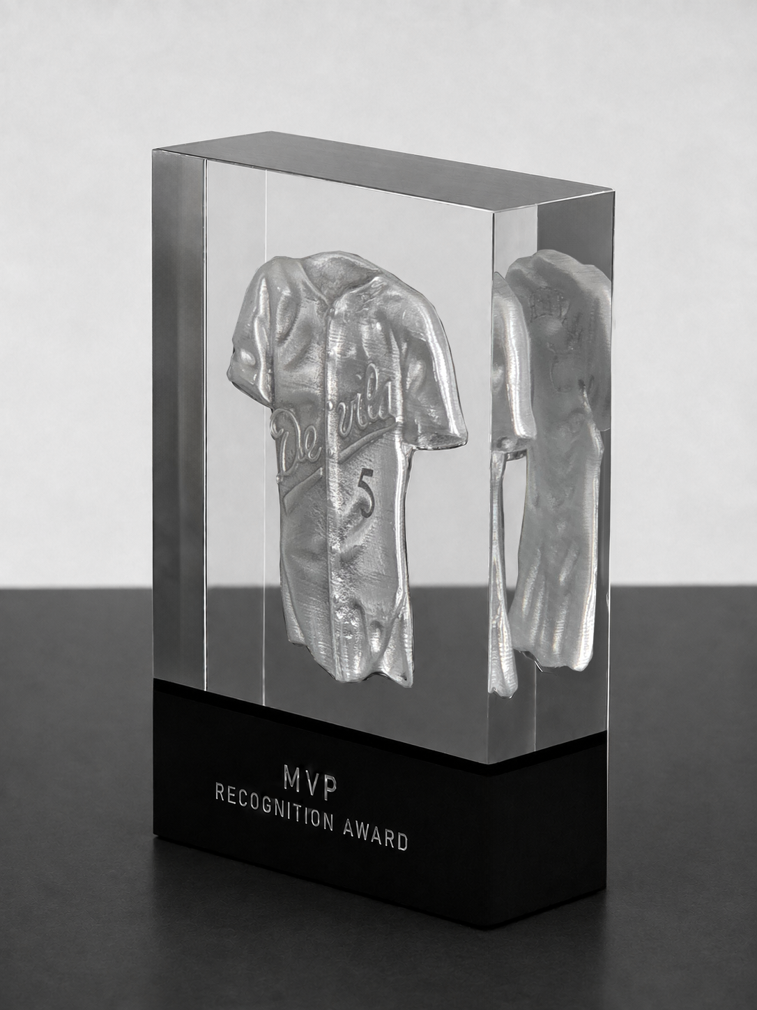 Custom Metal Jersey Embedded Lucite Award
