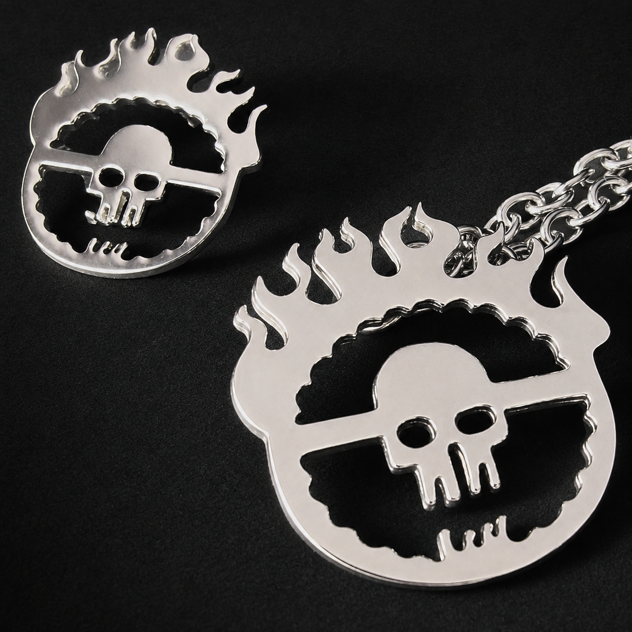 Die-cut Through Metal Pendant and Pin