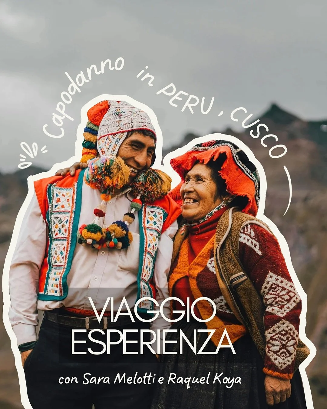 CAPODANNO IN PER&Ugrave; 🇵🇪 vieni con noi?
Un&rsquo; esperienza UMANA e SENSORIALE tra colori, odori e sapori che coinvolger&agrave; il copro, la mente e lo spirito. 

📆QUANDO? Dal&nbsp;26 Dicembre&nbsp;al&nbsp;5 Gennaio
📍DOVE? Da LIMA a CUSCO, p