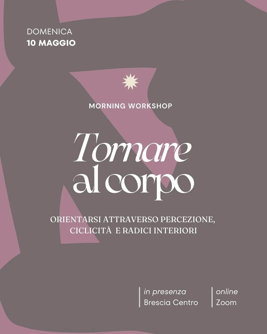 ✨ Tornare al corpo ✨
Un 𝐰𝐨𝐫𝐤𝐬𝐡𝐨𝐩 dal vivo e online per chi vuole smettere di vivere solo &ldquo;nella testa&rdquo; e 𝐫𝐢𝐜𝐨𝐦𝐢𝐧𝐜𝐢𝐚𝐫𝐞 𝐚 𝐬𝐞𝐧𝐭𝐢𝐫𝐞.

𝑄𝑢𝑎𝑛𝑑𝑜 𝑙𝑎𝑠𝑐𝑖𝑎𝑚𝑜 𝑐ℎ𝑒 𝑖 𝑝𝑒𝑛𝑠𝑖𝑒𝑟𝑖 𝑔𝑢𝑖𝑑𝑖𝑛𝑜 𝑜𝑔𝑛𝑖 