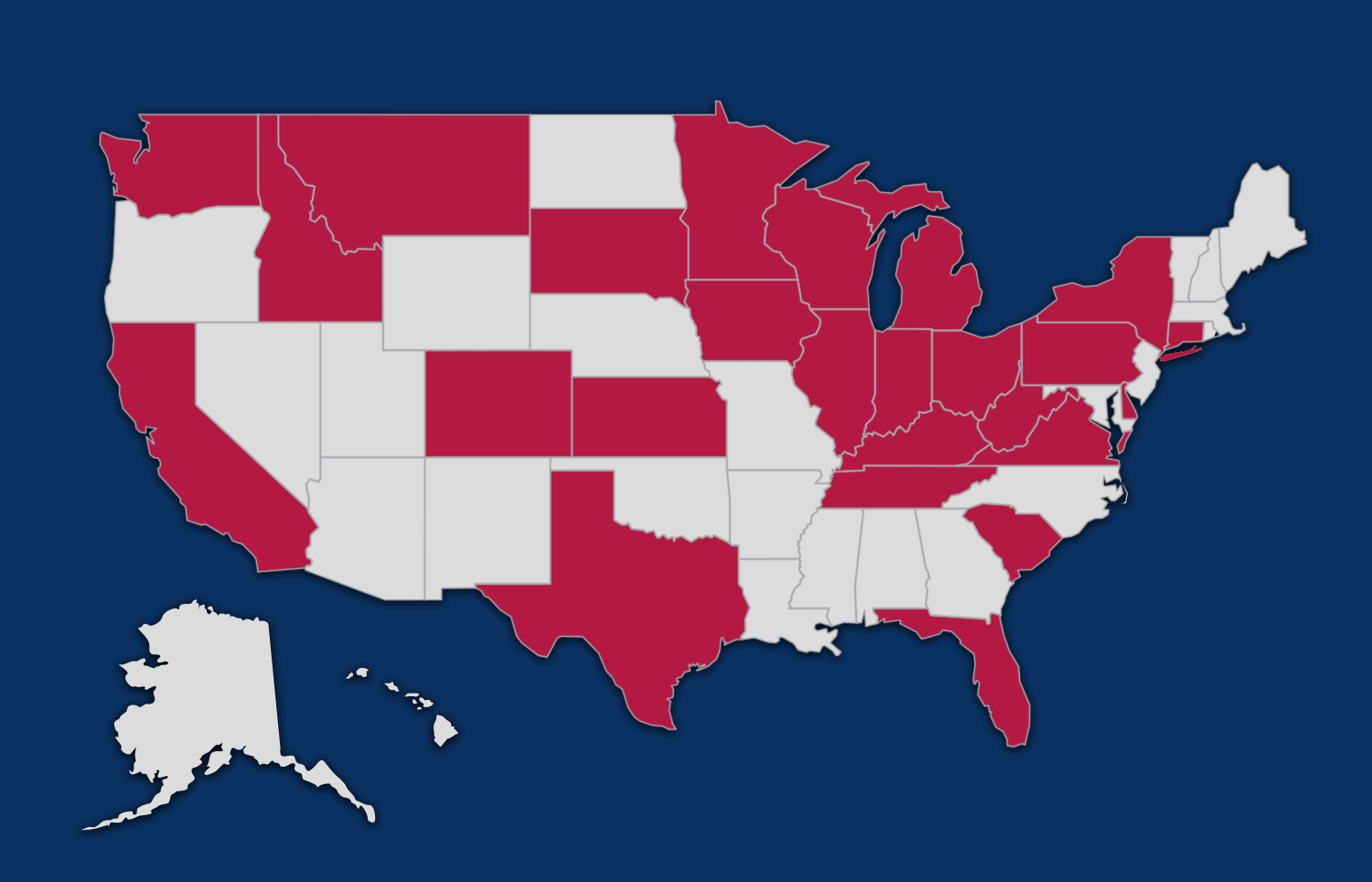 Map of states claimed