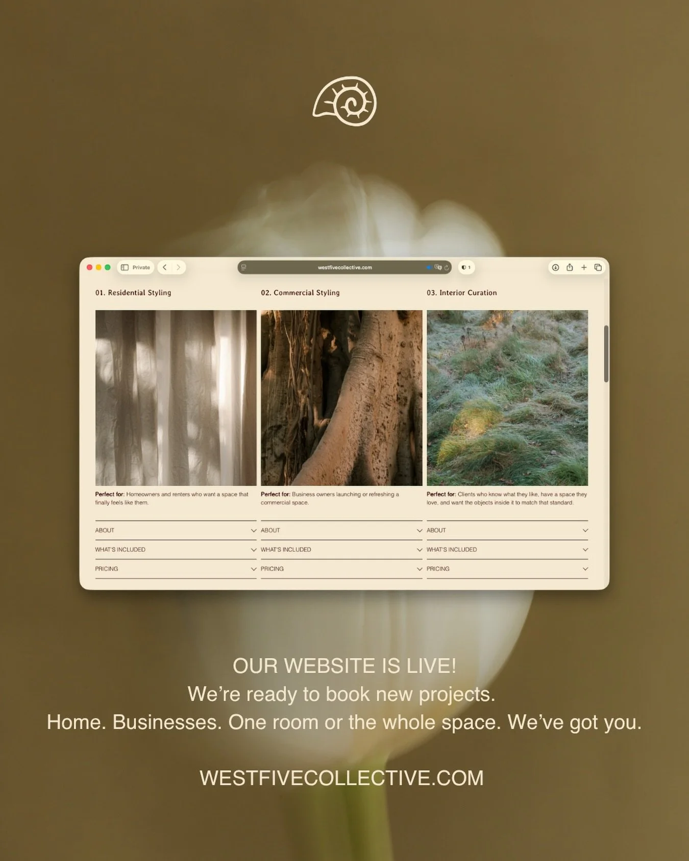 Our website is live! 

West Five is officially open. Link in bio. Come take a look. 🐚