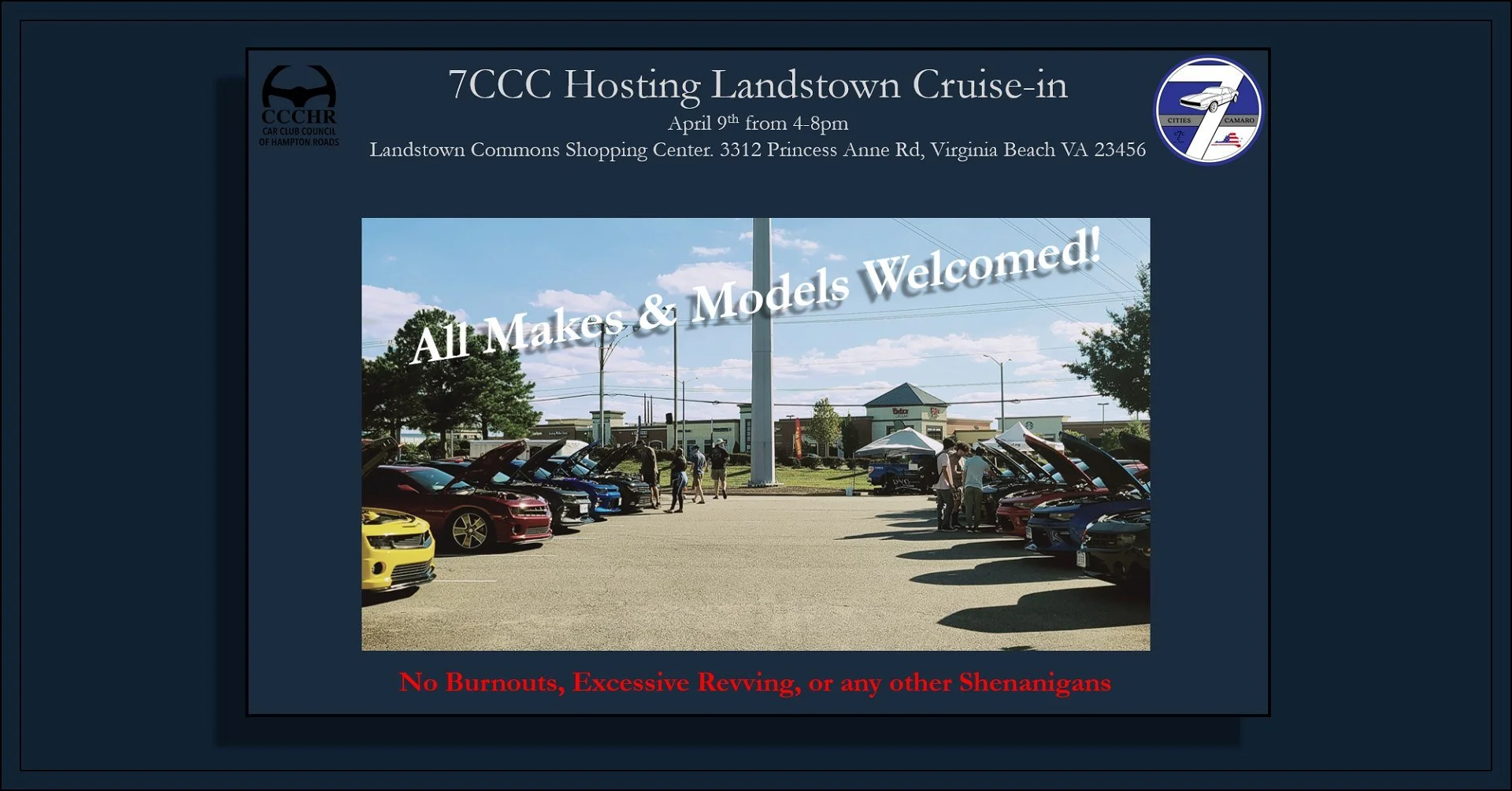 Landstown Commons Cruise- In | Hosted by Seven Cities Camaro Club | May 7th