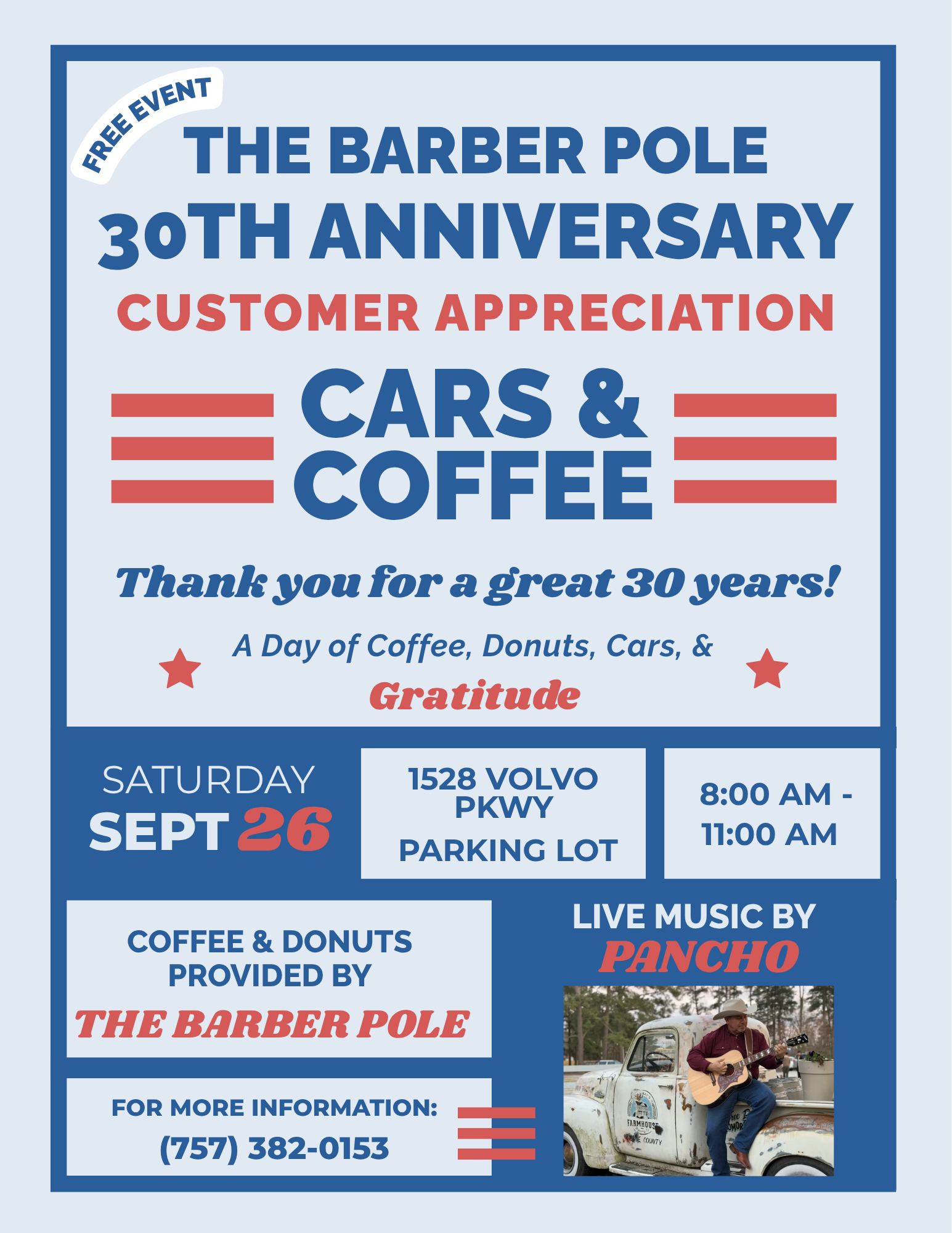 30th Anniversary Cars & Coffee | Sept. 26th