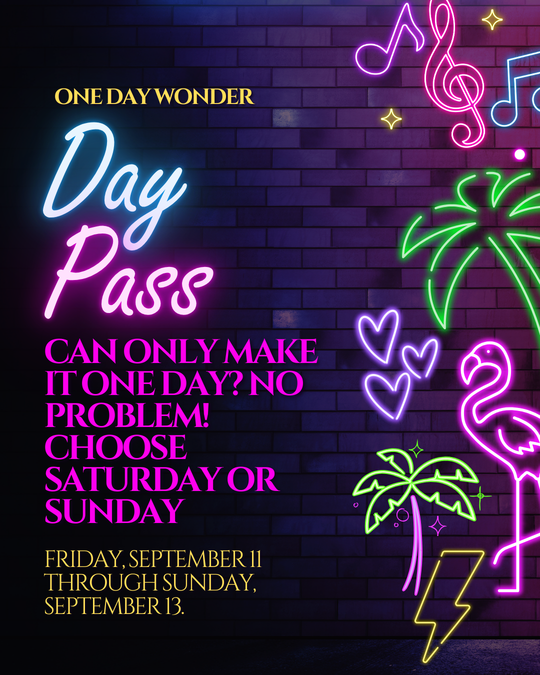 One Day Wonder Day Pass