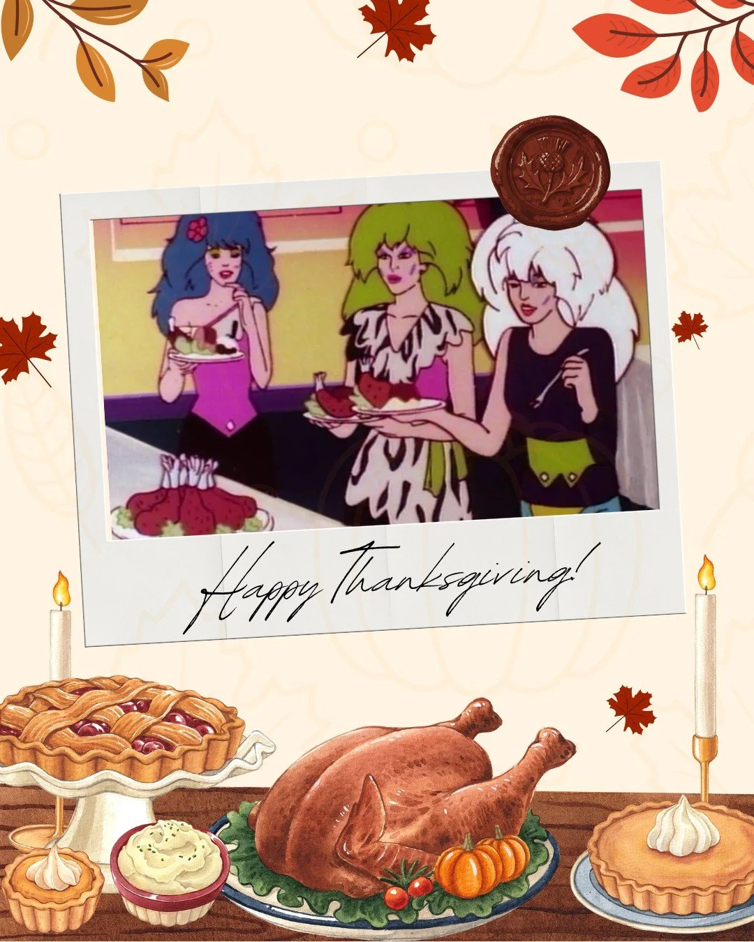 Happy Thanksgiving to our Canadian Jemtourage! We&rsquo;re thankful for your love, your glitter, and your extremely good taste in cartoons. 💜
ㅤ
We hope everything you ate was delicious!
ㅤ
#JemCon2027 #HappyThanksgiving #JemAndTheHolograms #Jemtourag