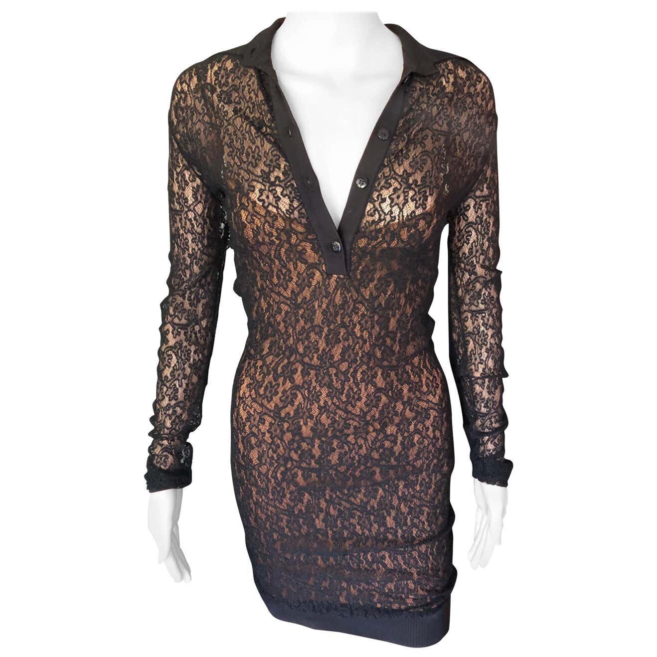 Azzedine Alaia F/W 1990 Vintage Bodycon Sheer Lace Mini Dress OpulentAddict Azzedine Alaia F/W 1990 Vintage Bodycon Sheer Lace Mini Dress OpulentAddict