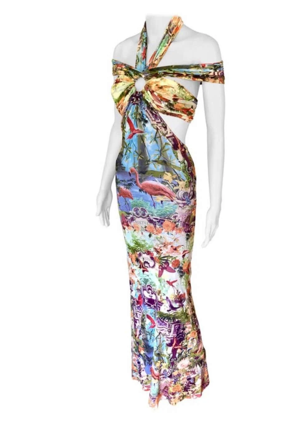 fitted lace wedding dress Flamingo Tie dye Maxi Dress - Tie dye Maxi Dress