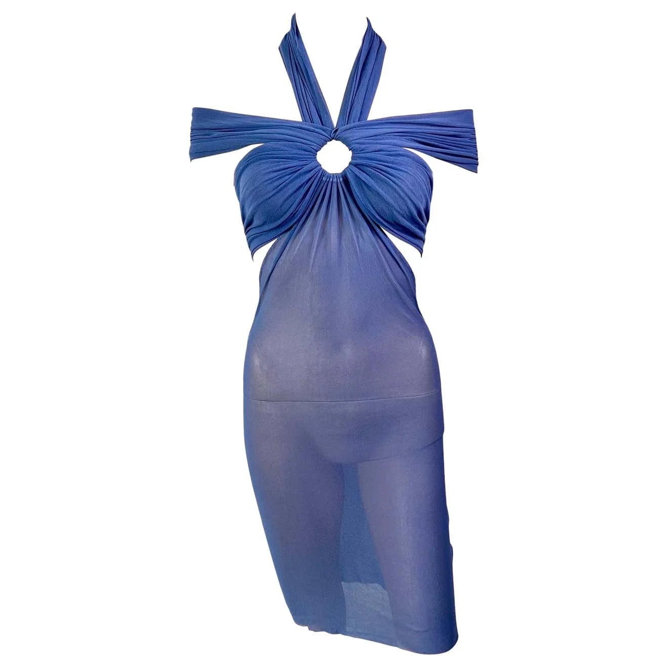 Jean Paul Gaultier Soleil S/S 1999 Cutout Sheer Mesh Bodycon Mini Dress   OpulentAddict