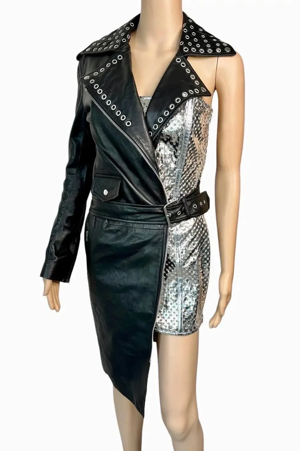 long sleeve brown leather dress Chocolate Leather Dress main image 0