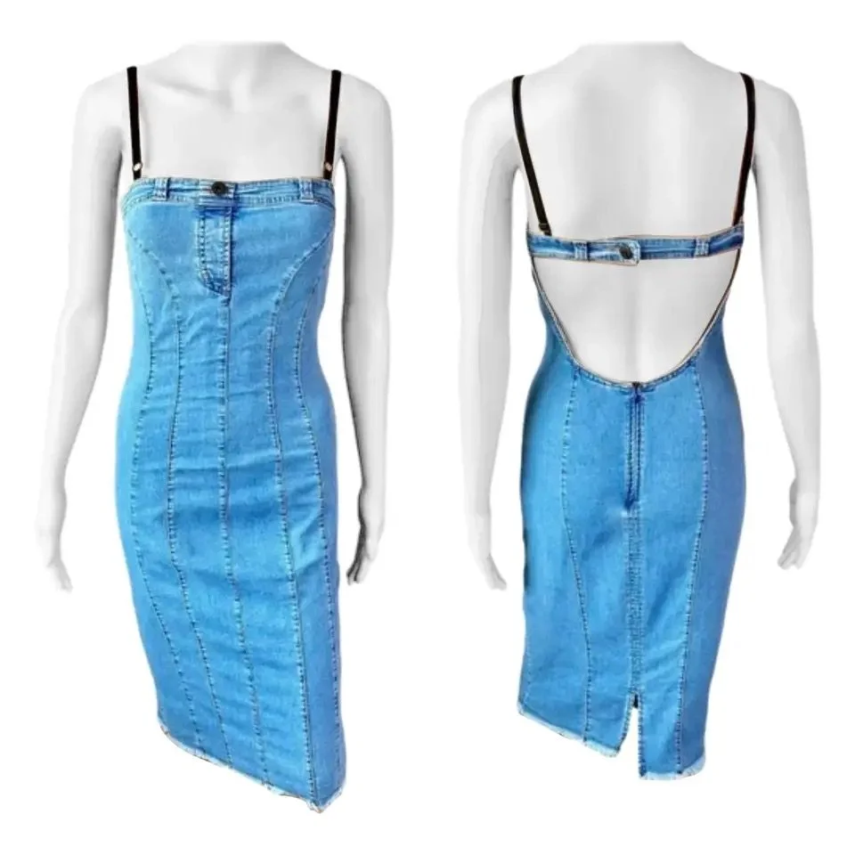 D&G by Dolce & Gabbana Denim Bodycon Dress OpulentAddict D&G by Dolce & Gabbana Denim Bodycon Dress OpulentAddict