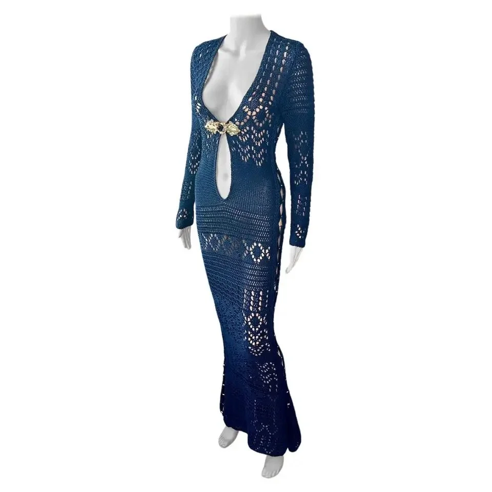 Emilio Pucci S/S 2011 Runway Unworn Embellished Cutout Crochet Open Knit  Dress  OpulentAddict