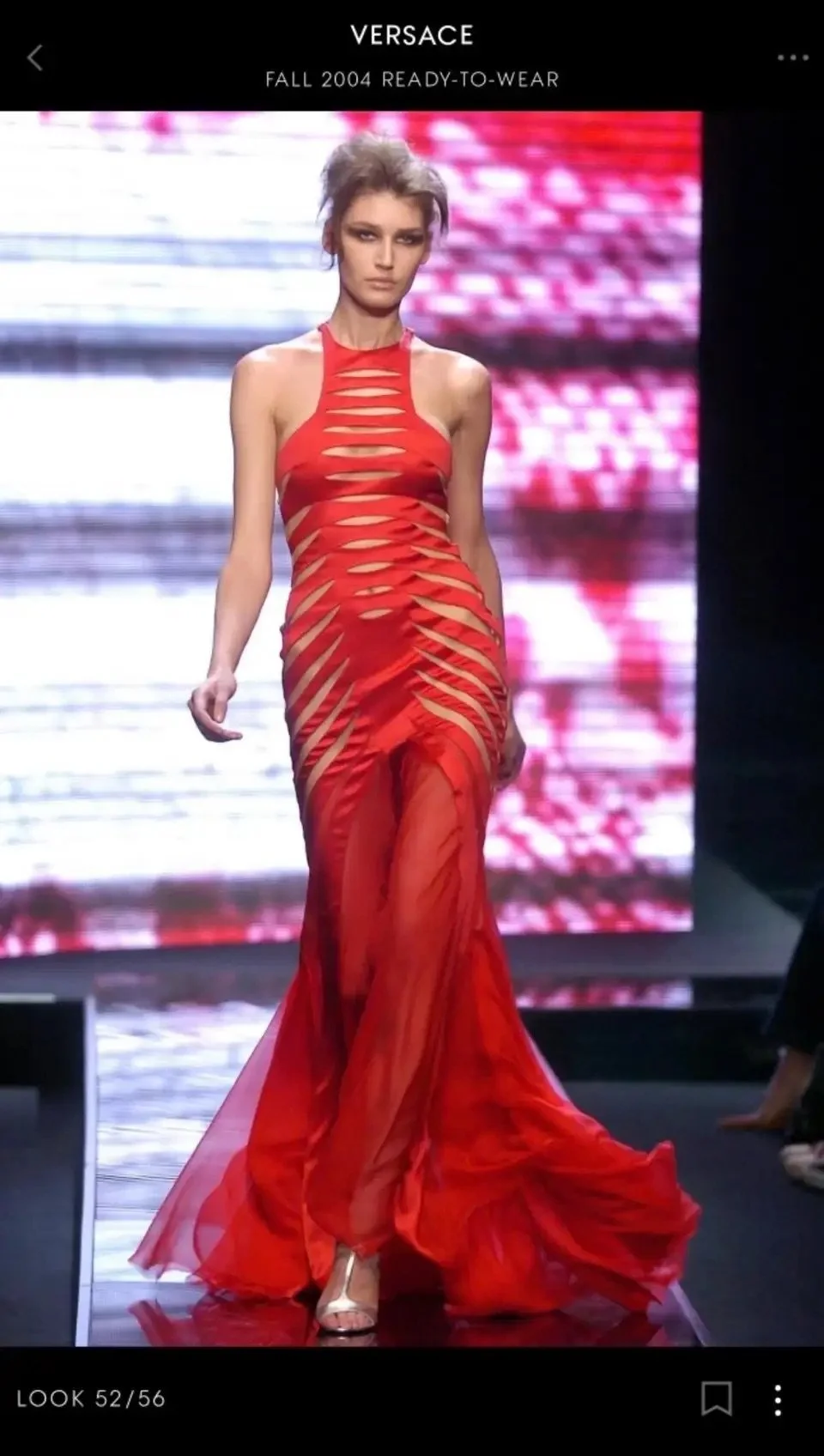 Versace F/W 2004 Runway Cutout Detail Red Evening Dress Gown OpulentAddict Versace F/W 2004 Runway Cutout Detail Red Evening Dress Gown OpulentAddict