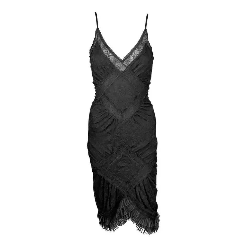 Christian Dior by John Galliano F/W 2005 Sheer Lace Knit Black Dress