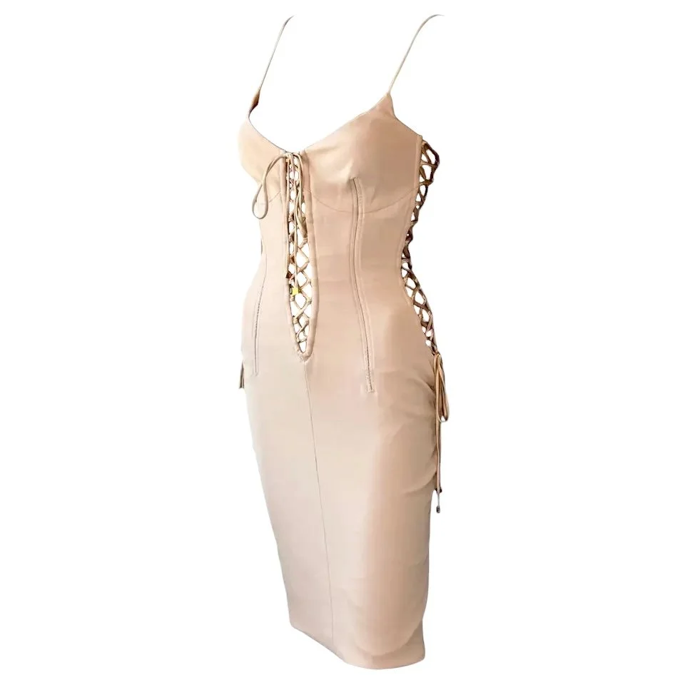 Dolce & Gabbana S/S 2003 Corset Lace-Up Bustier Bodycon Dress