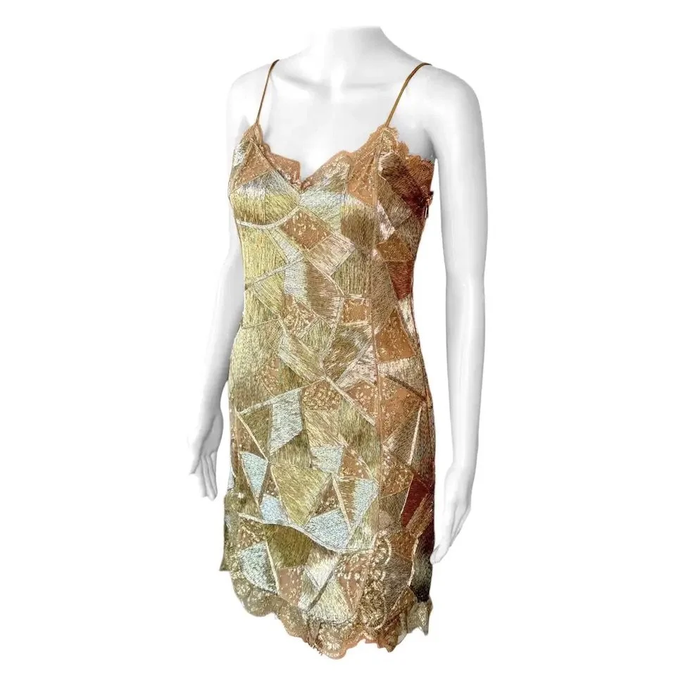 pucci gold dress Iride Print Jersey Lamé Dress – PUCCI main image 1