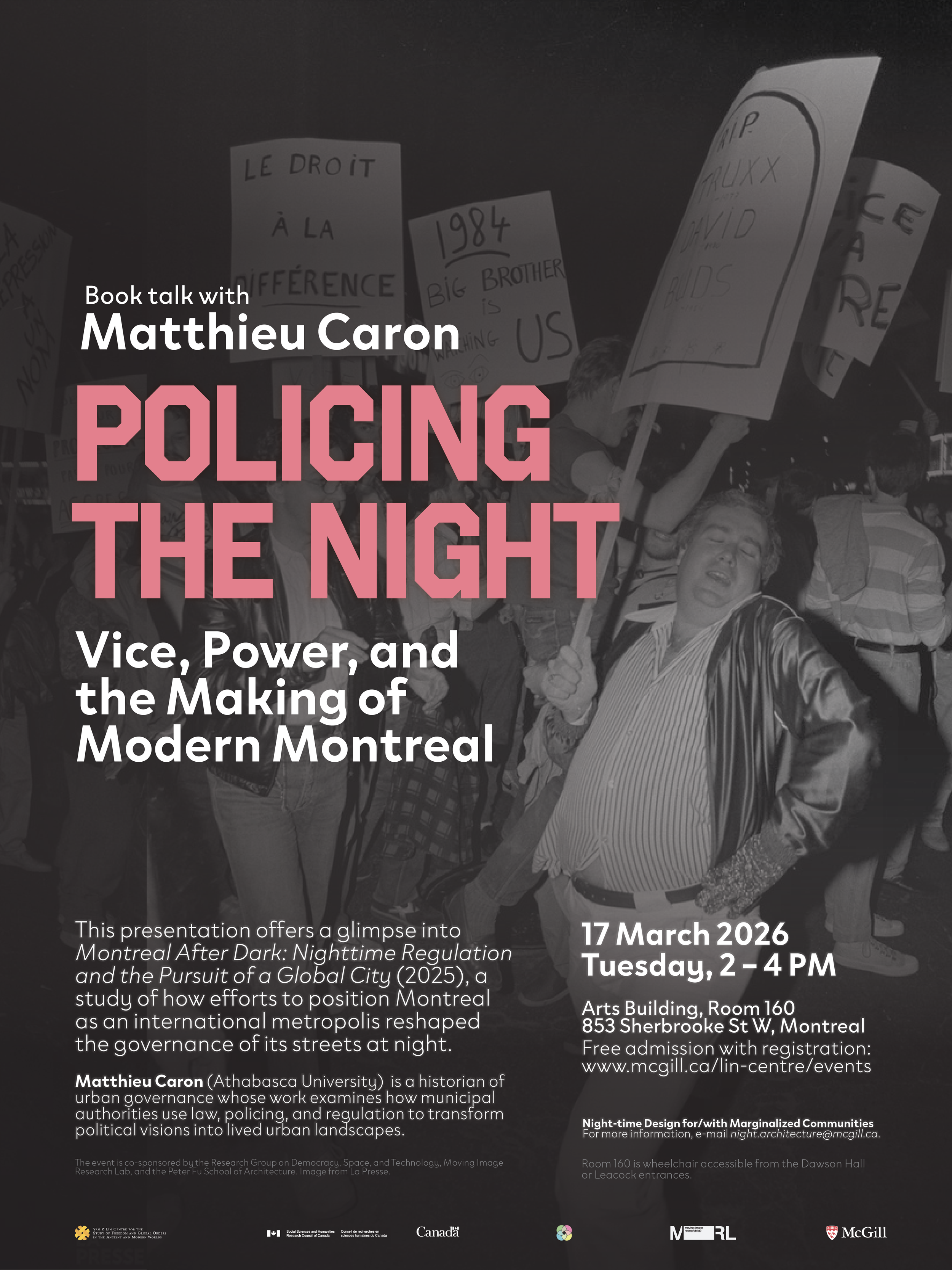 RGDST: Matthieu Caron (Athabasca University) - Policing the Night: Vice, Power, and the Making of Modern Montreal 