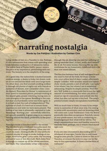 'narrating nostalgia'
for Judy's Punch magazine