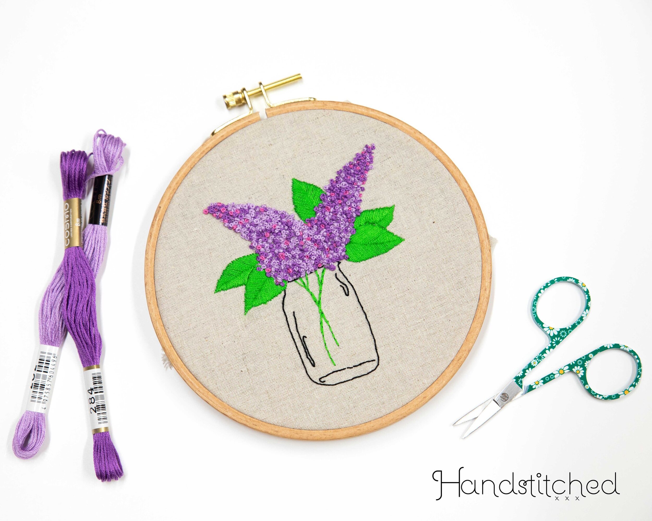 Lavender Lady / Female Embroidery Kit / Starter Embroidery / Craft Kit /  Needlepoint Kit 