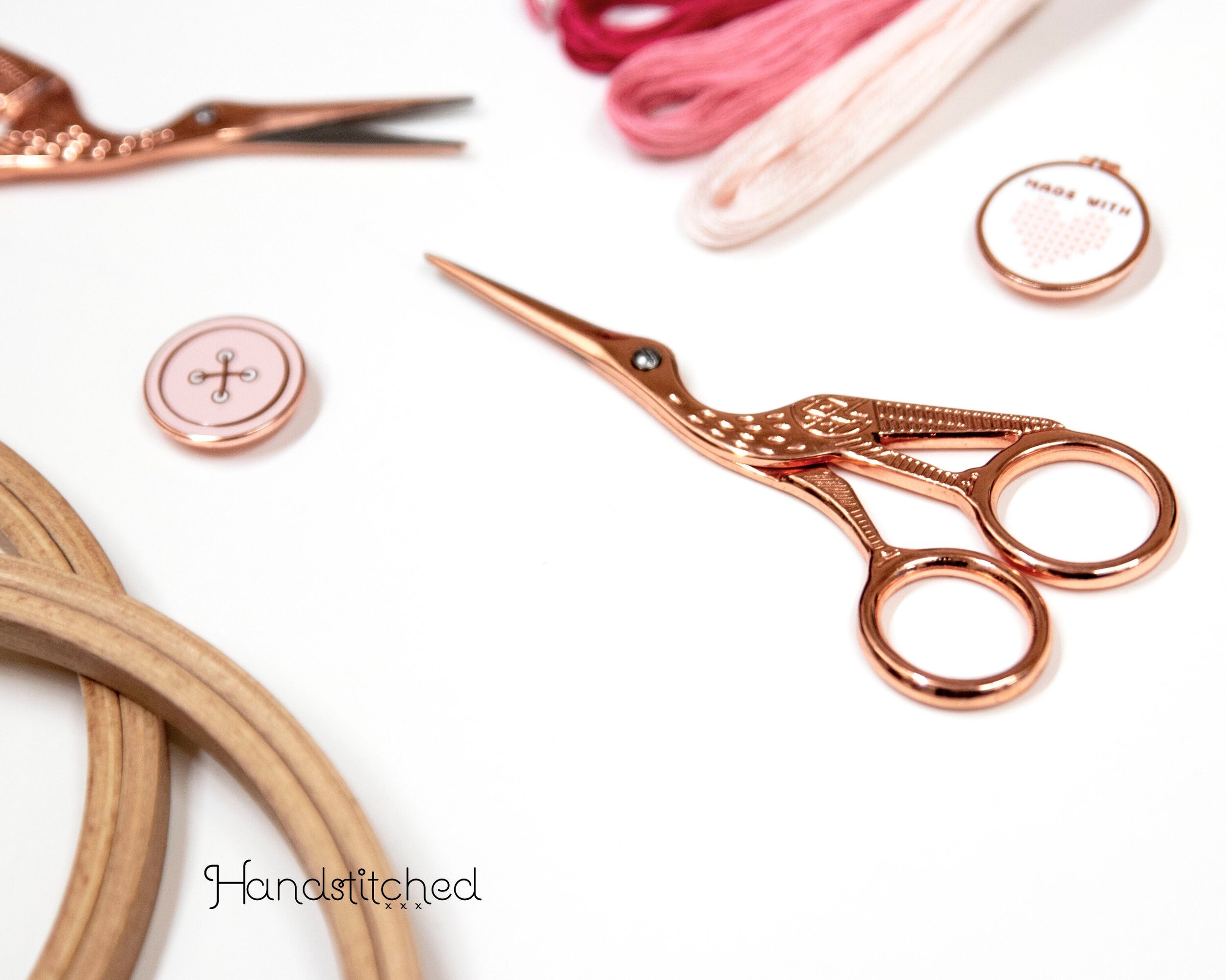 Rose Gold Stork Embroidery scissors - 4 inch rose gold bird heirloom  scissors for embroidery - stork sewing scissors - Stork Scissors —  Handstitched Studio