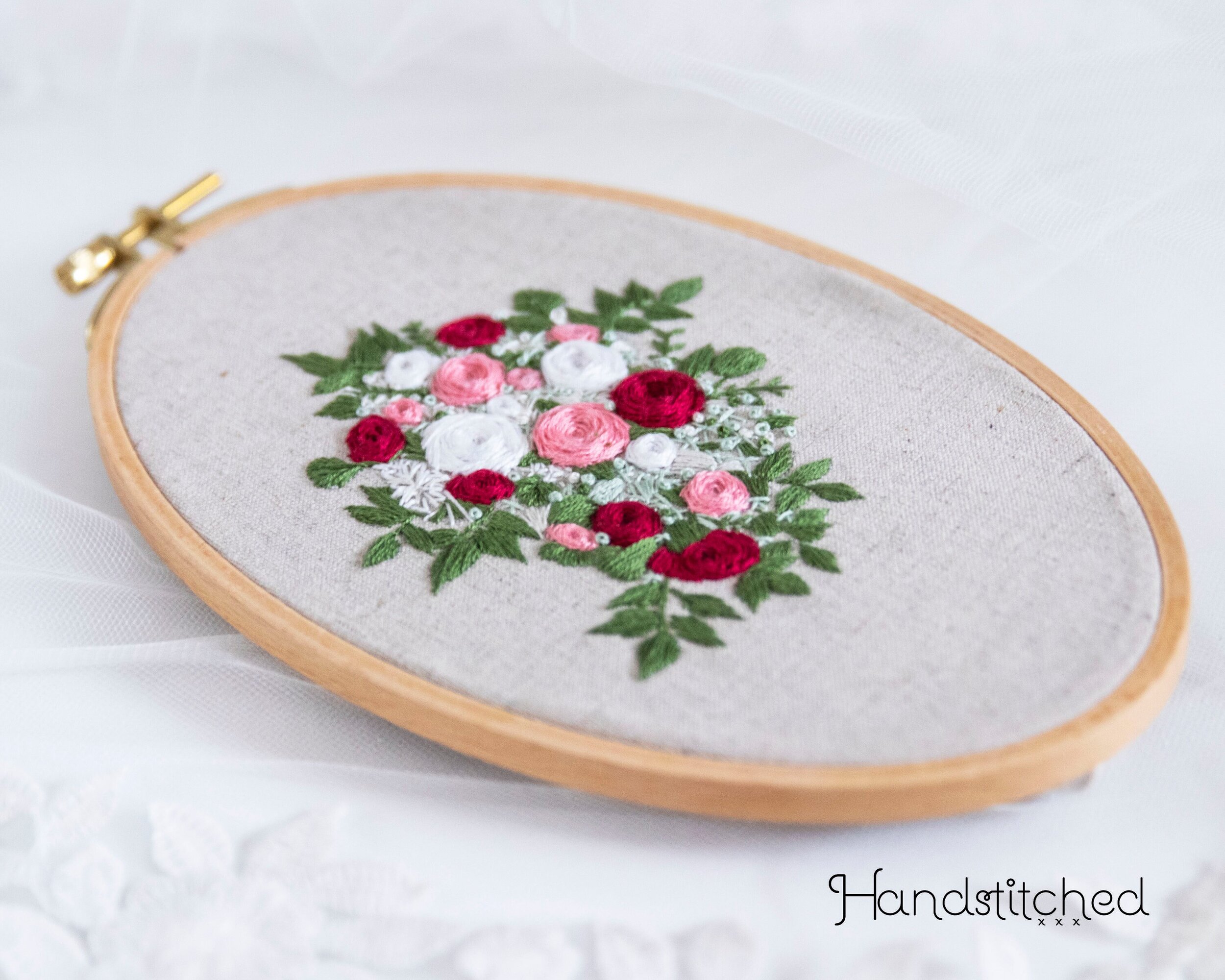 Design Your Wedding Bouquet Holder Custom Embroidered 