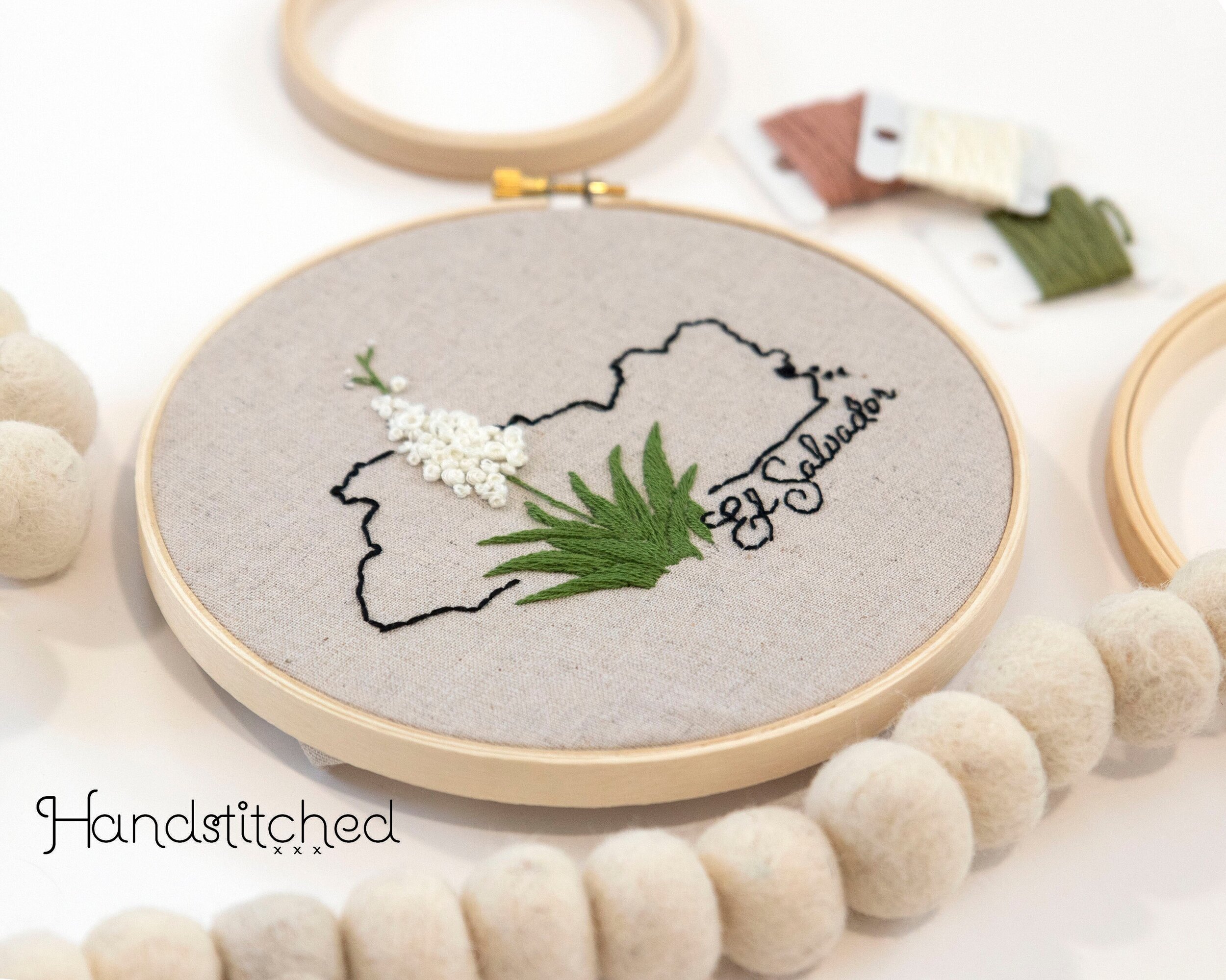 Hand embroidery kit Garden flowers , craft kit for Beginners - Inspire  Uplift