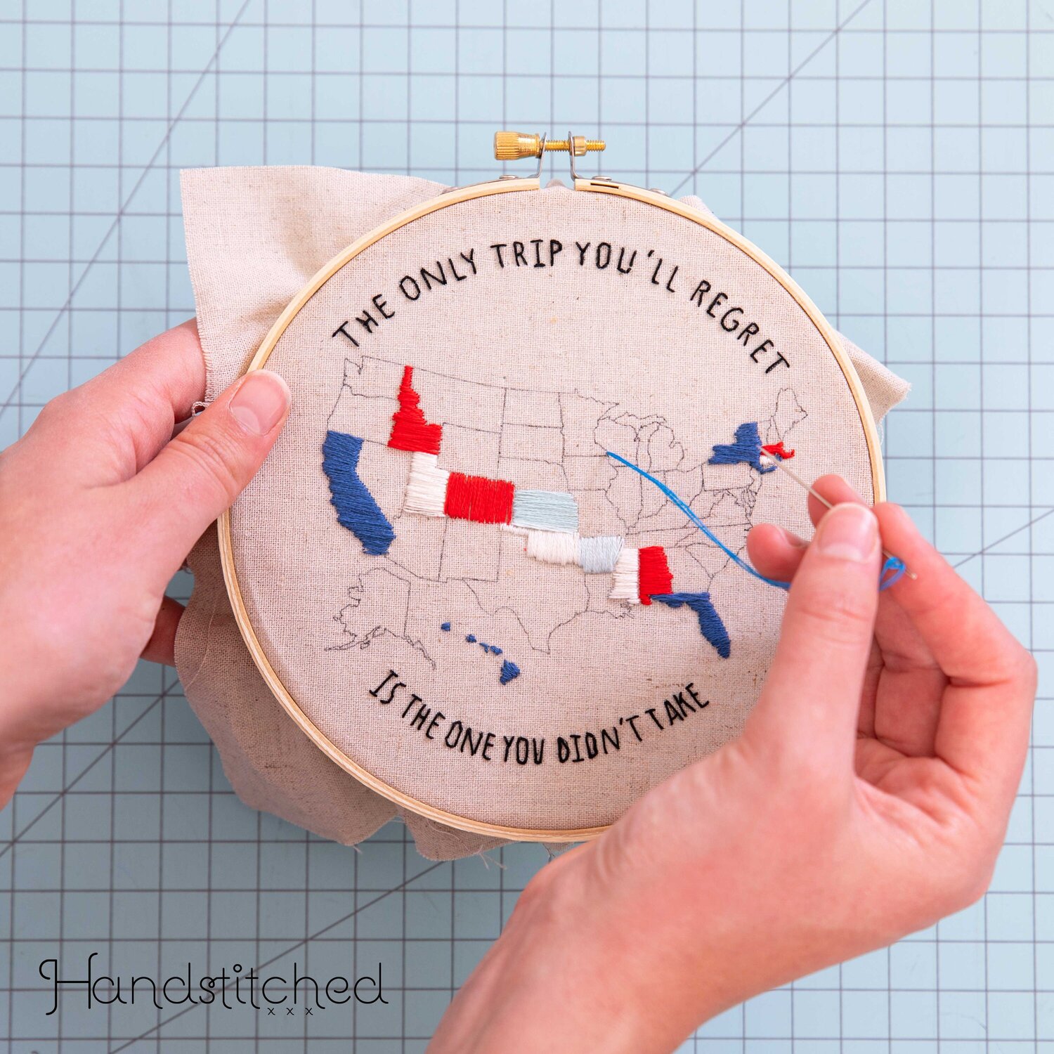 Custom State and Flower DIY Embroidery Kit Beginner - Embroidery Hoop Art -  DIY Craft Kit, California Wall Art, DIY Craft Kit — Handstitched Studio