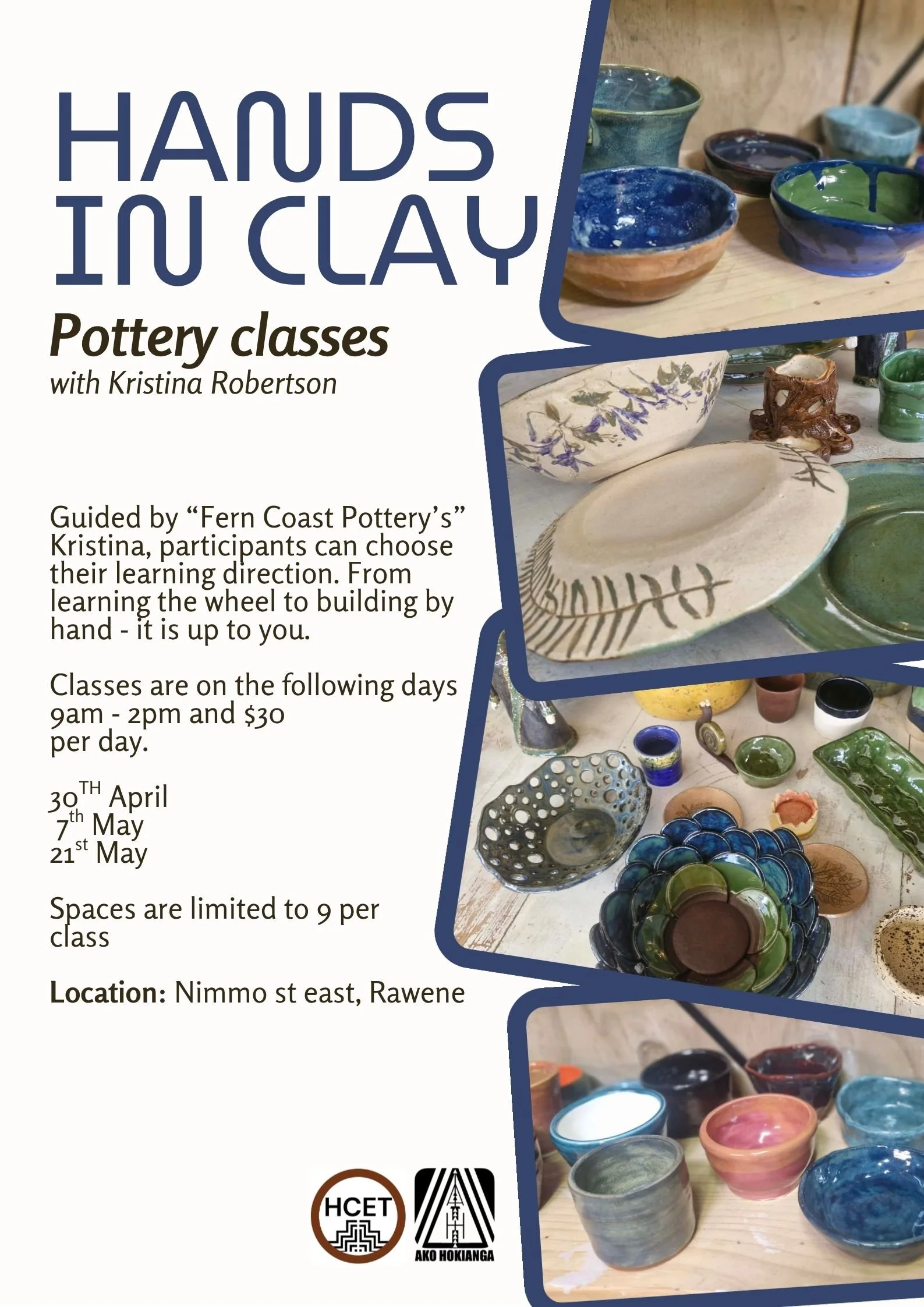 3-Day Workshop - Hands In Clay Pottery Classes